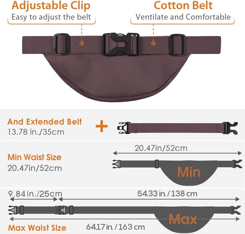 Syican Large Fanny Pack for Women Men - Waist bag with 3-Zipper Pockets, Gifts for Enjoy Sports Traveling Workout Casual Hands-Free crossbody bags Fits MAX 7.9'' iPad & 6.6'' Phone - Image 5